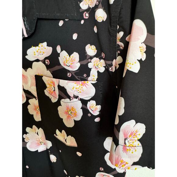 Just Attitude Men's Cherry Blossom Short-Sleeve Button-Up Shirt Floral Size XL - Picture 4 of 9